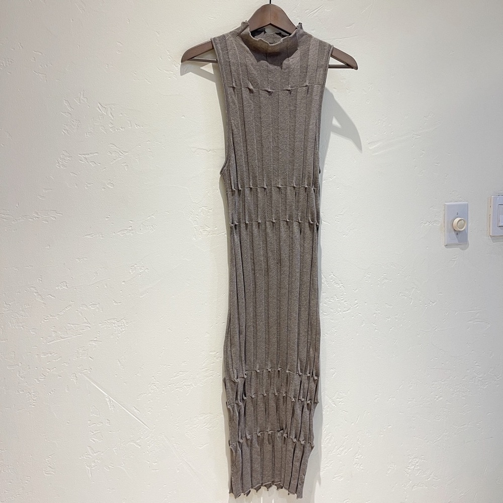 Alexander Wang Elegant Grey Sleeveless Midi Dress Size Medium